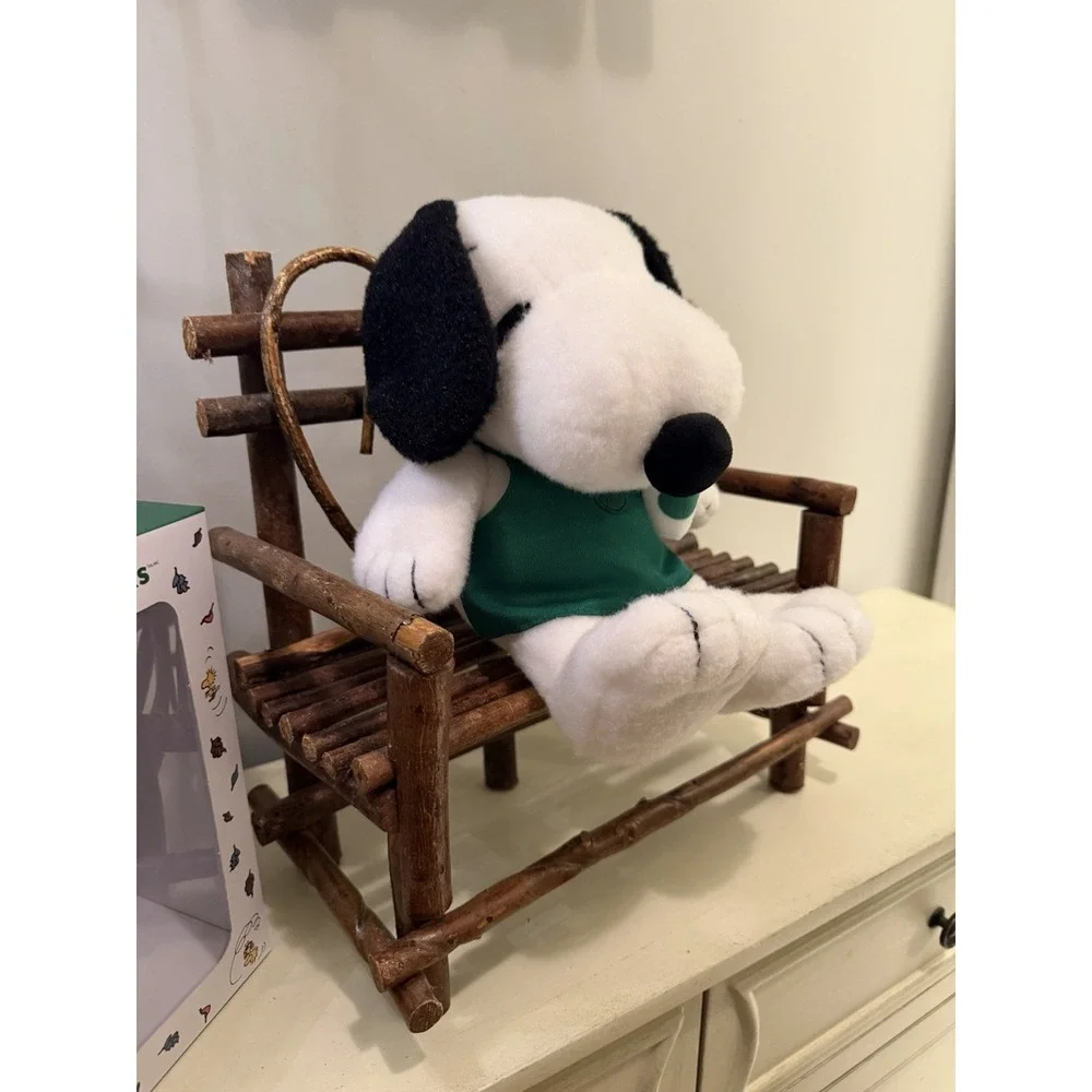 Starbucks Peanuts Collab Snoopy Barista Plush 2026 Limited Edition White Green